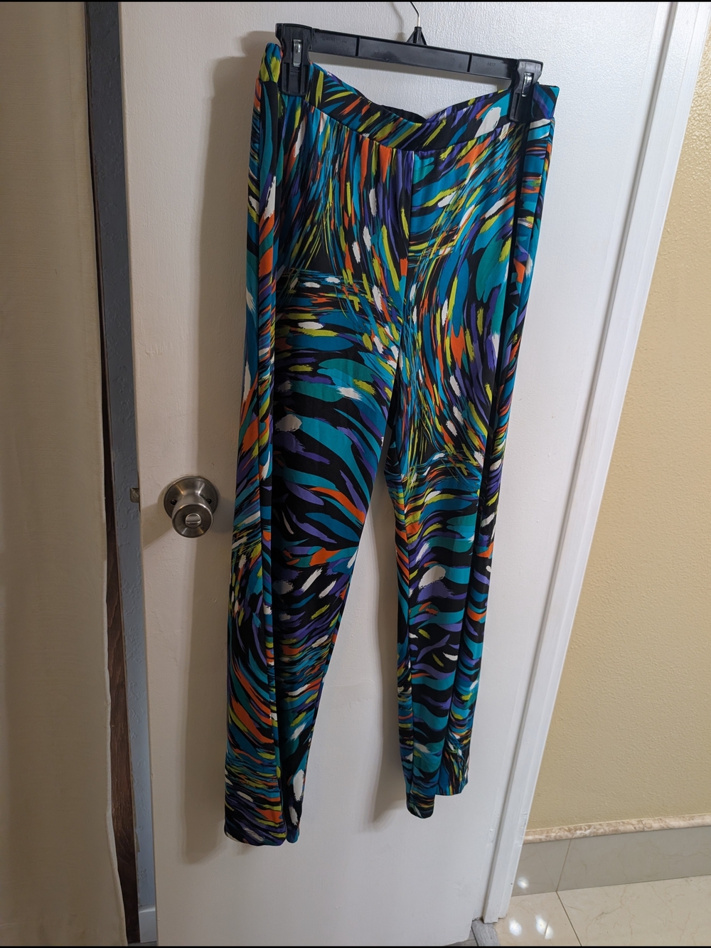 Spense Multicolor Abstract Print Wide-Leg Leggings